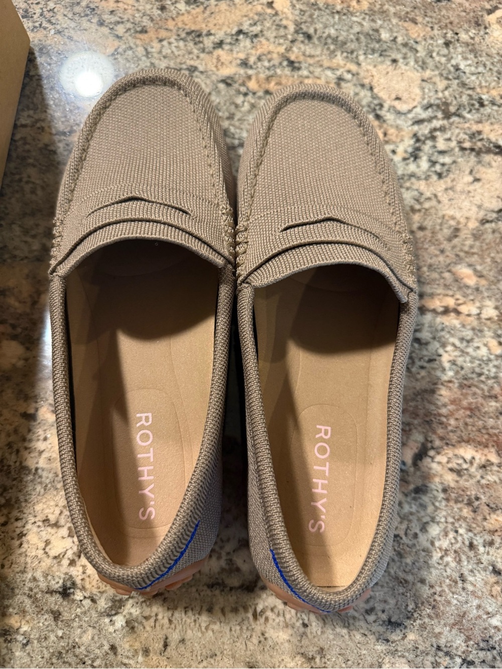 Rothy's Taupe Canvas Penny Loafers